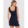 ANRABESS Womens Summer Dresses 2026 Bodycon Sleeveless Romper Skort Twist Waist Night Out Vacation Mini Dress Built in Shorts(Navy Blue)