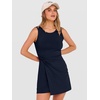 ANRABESS Womens Summer Dresses 2026 Bodycon Sleeveless Romper Skort Twist Waist Night Out Vacation Mini Dress Built in Shorts(Navy Blue)