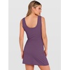 ANRABESS Womens Summer Dresses 2026 Bodycon Sleeveless Romper Skort Twist Waist Night Out Vacation Mini Dress Built in Shorts(Purple)