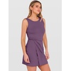 ANRABESS Womens Summer Dresses 2026 Bodycon Sleeveless Romper Skort Twist Waist Night Out Vacation Mini Dress Built in Shorts(Purple)