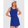 ANRABESS Womens Summer Dresses 2026 Bodycon Sleeveless Romper Skort Twist Waist Night Out Vacation Mini Dress Built in Shorts(Royal Blue)