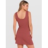 ANRABESS Womens Summer Dresses 2026 Bodycon Sleeveless Romper Skort Twist Waist Night Out Vacation Mini Dress Built in Shorts(Rust Red)