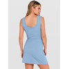 ANRABESS Womens Summer Dresses 2026 Bodycon Sleeveless Romper Skort Twist Waist Night Out Vacation Mini Dress Built in Shorts(Sky Blue)
