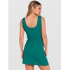 ANRABESS Womens Summer Dresses 2026 Bodycon Sleeveless Romper Skort Twist Waist Night Out Vacation Mini Dress Built in Shorts(Teal)