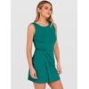 ANRABESS Womens Summer Dresses 2026 Bodycon Sleeveless Romper Skort Twist Waist Night Out Vacation Mini Dress Built in Shorts(Teal)