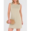 ANRABESS Womens Wrinkle Free Summer Casual Sleeveless Mini Dresses(Beige)