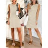 ANRABESS Womens Wrinkle Free Summer Casual Sleeveless Mini Dresses(Beige)