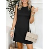 ANRABESS Womens Wrinkle Free Summer Casual Sleeveless Mini Dresses(Black)