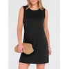 ANRABESS Womens Wrinkle Free Summer Casual Sleeveless Mini Dresses(Black)