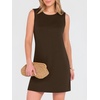 ANRABESS Womens Wrinkle Free Summer Casual Sleeveless Mini Dresses(Brown)