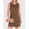 ANRABESS Womens Wrinkle Free Summer Casual Sleeveless Mini Dresses(Coffee)