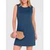 ANRABESS Womens Wrinkle Free Summer Casual Sleeveless Mini Dresses(Deep Blue)
