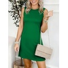 ANRABESS Womens Wrinkle Free Summer Casual Sleeveless Mini Dresses(Green)