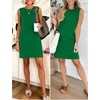 ANRABESS Womens Wrinkle Free Summer Casual Sleeveless Mini Dresses(Green)