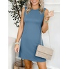 ANRABESS Womens Wrinkle Free Summer Casual Sleeveless Mini Dresses(Grey Blue)