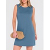 ANRABESS Womens Wrinkle Free Summer Casual Sleeveless Mini Dresses(Grey Blue)