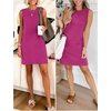 ANRABESS Womens Wrinkle Free Summer Casual Sleeveless Mini Dresses(Hot Pink)