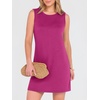 ANRABESS Womens Wrinkle Free Summer Casual Sleeveless Mini Dresses(Hot Pink)