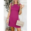 ANRABESS Womens Wrinkle Free Summer Casual Sleeveless Mini Dresses(Hot Pink)