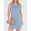 ANRABESS Womens Wrinkle Free Summer Casual Sleeveless Mini Dresses(Light Blue)