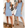 ANRABESS Womens Wrinkle Free Summer Casual Sleeveless Mini Dresses(Light Blue)