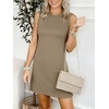 ANRABESS Womens Wrinkle Free Summer Casual Sleeveless Mini Dresses(Light Brown)