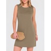 ANRABESS Womens Wrinkle Free Summer Casual Sleeveless Mini Dresses(Light Brown)