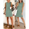ANRABESS Womens Wrinkle Free Summer Casual Sleeveless Mini Dresses(Light Green)