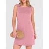 ANRABESS Womens Wrinkle Free Summer Casual Sleeveless Mini Dresses(Pink)