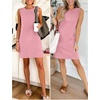 ANRABESS Womens Wrinkle Free Summer Casual Sleeveless Mini Dresses(Pink)