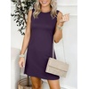 ANRABESS Womens Wrinkle Free Summer Casual Sleeveless Mini Dresses(Purple)