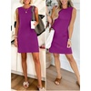 ANRABESS Womens Wrinkle Free Summer Casual Sleeveless Mini Dresses(Purple Red)