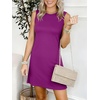 ANRABESS Womens Wrinkle Free Summer Casual Sleeveless Mini Dresses(Purple Red)