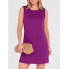 ANRABESS Womens Wrinkle Free Summer Casual Sleeveless Mini Dresses(Purple Red)