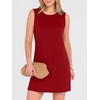 ANRABESS Womens Wrinkle Free Summer Casual Sleeveless Mini Dresses(Red)