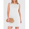 ANRABESS Womens Wrinkle Free Summer Casual Sleeveless Mini Dresses(White)