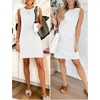 ANRABESS Womens Wrinkle Free Summer Casual Sleeveless Mini Dresses(White)
