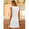 ANRABESS Womens Wrinkle Free Summer Casual Sleeveless Mini Dresses(White)
