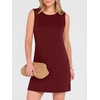 ANRABESS Womens Wrinkle Free Summer Casual Sleeveless Mini Dresses(Wine Red)