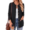 ANRABESS Cardigan Sweater for Women Button Up 2026 Fall Outfits(Black)