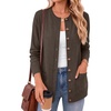 ANRABESS Cardigan Sweater for Women Button Up 2026 Fall Outfits(Brown)