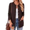 ANRABESS Cardigan Sweater for Women Button Up 2026 Fall Outfits(Coffee)
