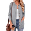 ANRABESS Cardigan Sweater for Women Button Up 2026 Fall Outfits(Grey)