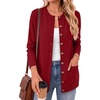 ANRABESS Cardigan Sweater for Women Button Up 2026 Fall Outfits(Red)