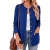 ANRABESS Cardigan Sweater for Women Button Up 2026 Fall Outfits(Royal Blue)
