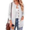 ANRABESS Cardigan Sweater for Women Button Up 2026 Fall Outfits(White)