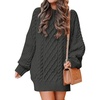 ANRABESS Sweater Dress for Women Oversized Cable Knit Fall Long Sleeve(Deep Gray)