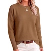 ANRABESS Women Fall Oversized Long Batwing Sleeve Ribbed Sweaters(Camel)