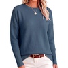 ANRABESS Women Fall Oversized Long Batwing Sleeve Ribbed Sweaters(Dusty Blue)