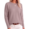 ANRABESS Women Fall Oversized Long Batwing Sleeve Ribbed Sweaters(Pink)
